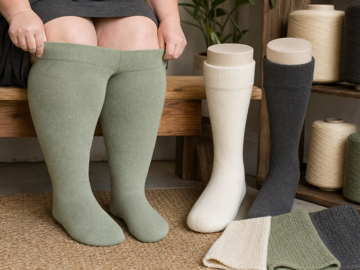 Bamboo blend plus size socks for wholesale