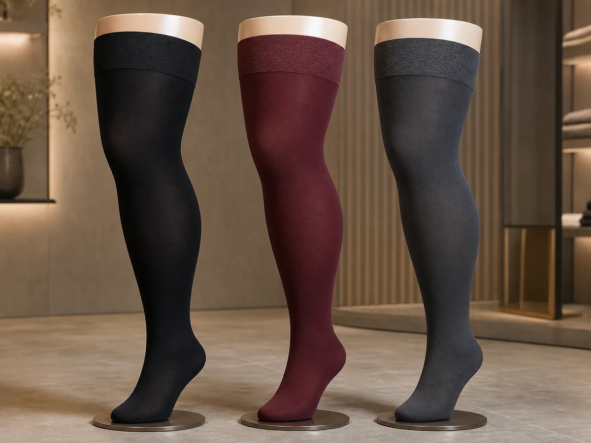 Plus size hosiery and thigh-high product development
