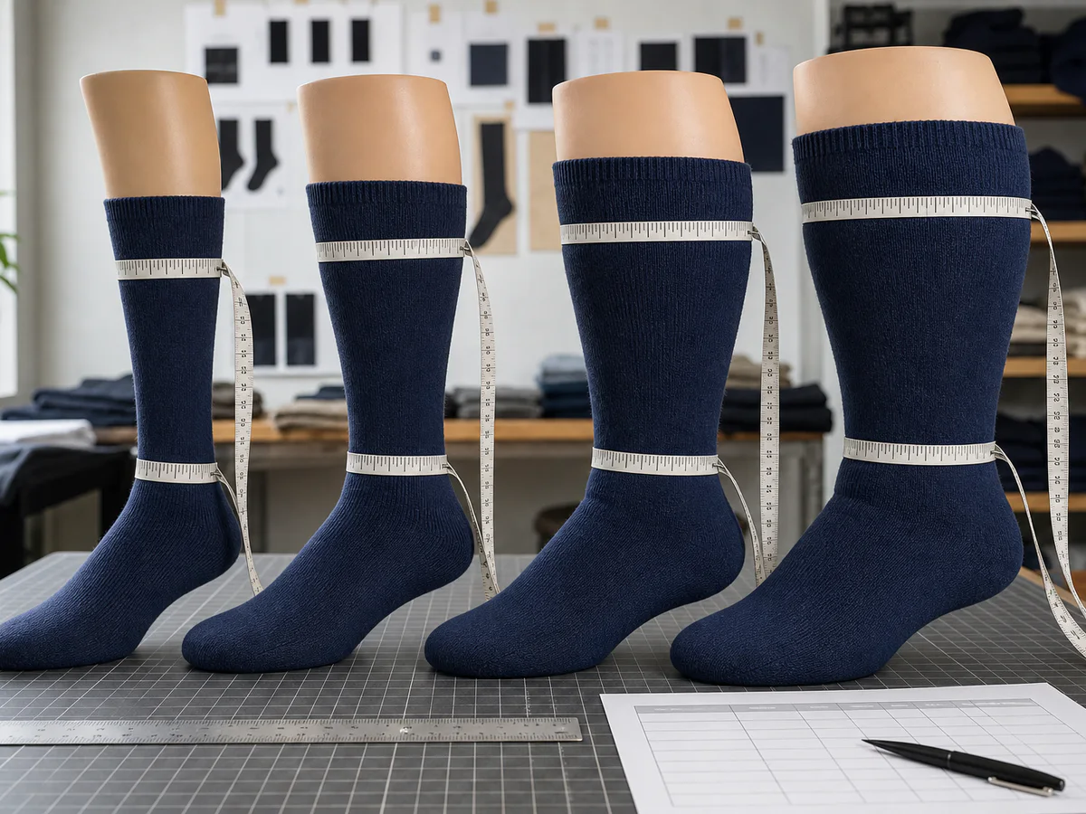 Plus size sock size chart measurement points